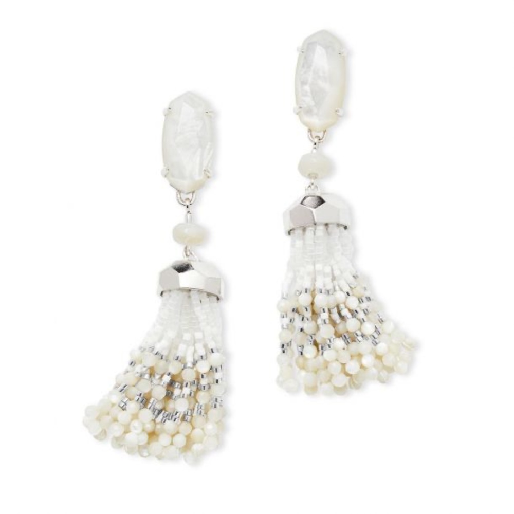 Kendra Scott Dove earrings in silver and mother of pearl